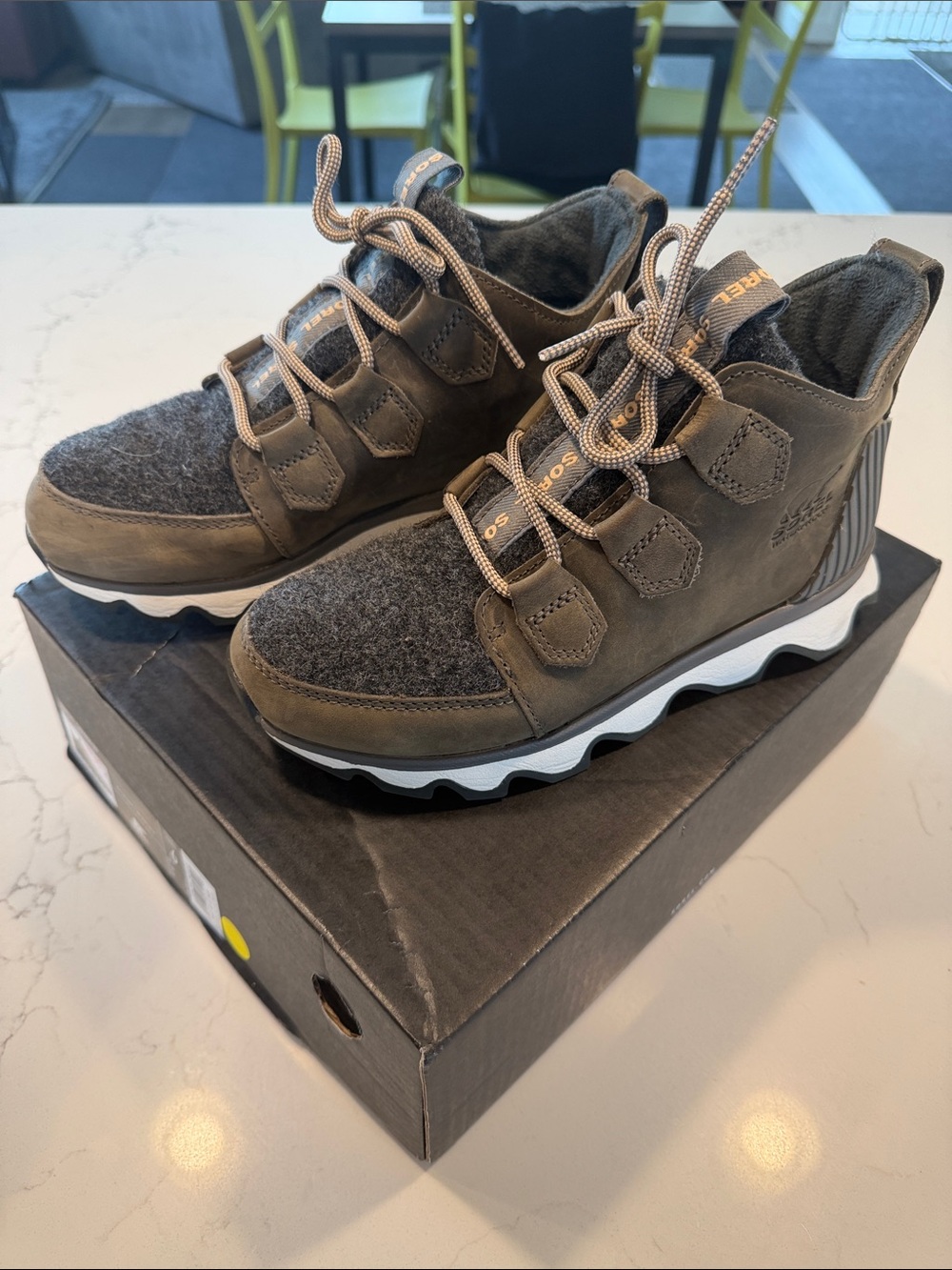 Sorel Olive Gray High-Top Sneakers